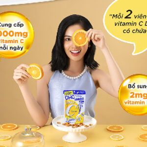 DHC Combo Giảm Mụn Giảm Nóng Trong 30 Ngày Nhật Bản ( Vitamin C, Kẽm, Viên Rau Củ)