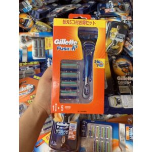 Set dao cạo râu Gillette Fusion 5 lưỡi kép ( 1 thân + 6 đầu thay) - Hàng Nhật nội địa