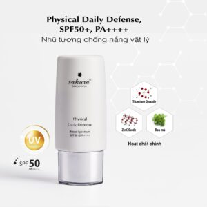 KEM CHỐNG NẮNG VẬT LÝ SAKURA PHYSICAL DAILY DEFENSE SPF 50+ PA++++