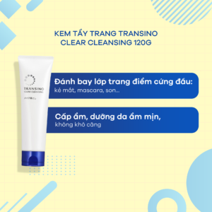 Combo 3 Bước Làm Sạch Da Cơ Bản Cho Da Thâm Sạm Nám Transino Skin Care ( Tẩy Trang- Rửa Mặt- Cấp Ẩm)