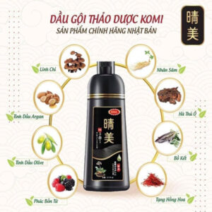 Dầu Gội Phủ Bạc Thảo Dược Komi Nhật Bản Dạng Chai 500ml (Màu Nâu Đen )