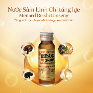 MENARD- Lốc 10 Nước Sâm Linh Chi Menard Reishi Ginseng phục hồi thể lực nhanh sau 30p