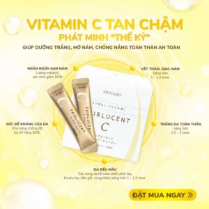 MENARD- Bột uống trắng da, chống nắng và trị nám Menard Fairlucent C ( 1600mg vitamin C tan chậm)