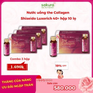 Combo 1 Tháng Nước Uống The Collagen Shiseido Luxerich 35+ ( 3 Hộp) - Hàng Nhật nội địa