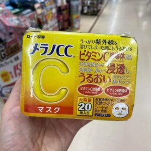 ROHTO- Túi 28 Miếng Mặt Nạ Vitamin C Melano CC Dưỡng Sáng, Giảm Thâm Sạm Nhật Bản