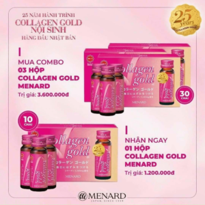 Menard Collagen hỗ trợ tăng độ ẩm da và đàn hồi (30ml x 10 lọ) - Hàng Nhật Nội Địa