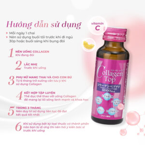 Nước uống Collagen Shinnippai Top 5.000mg (Hộp 10 chai x 50ml) - Hàng Nhật nội địa