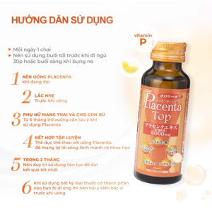 Nước uống tinh chất nhau thai Shinnippai Placenta Top (Hộp 10 chai x 50ml) - Hàng Nhật nội địa