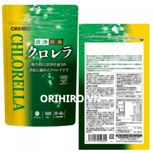 Tảo lục Chlorella nuôi cấy sạch Orihiro 1000 viên - Hàng Nhật nội địa