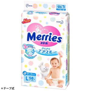 Bỉm merries size L dán 58 miếng nội địa Nhật Bản