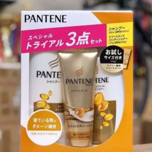 Set 3 dầu gội xả Pantene màu vàng phục hồi tóc hư tổn (450ml+ 450ml+30ml) - Hàng Nhật nội địa