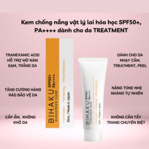 Kem Chống Nắng Phổ Rộng Dành Cho Da Phục Hồi Bihaku Sunscreen Care SPF 50+ Tuýp mini 10g- - Hàng Nhật nội địa