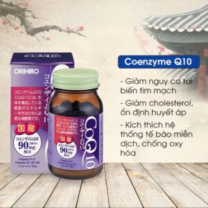 Viên uống hỗ trợ tim mạch Coenzyme Q10 Orihiro 90 viên- Hàng Nhật nội địa