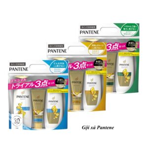 Gội xả Pantene set 3 màu xanh dương, vàng mẫu mới 2019 - Hàng Nhật nội địa