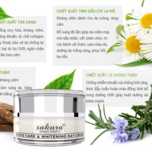 KEM DƯỠNG TRẮNG DA, LÀM MỜ THÂM NÁM CAO CẤP BAN NGÀY SAKURA SPOT CARE & WHITENING DAY CREAM SPF 50 - Sản xuất tại Nhật Bản