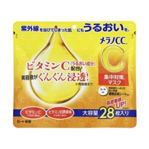 ROHTO- Túi 28 Miếng Mặt Nạ Vitamin C Melano CC Dưỡng Sáng, Giảm Thâm Sạm Nhật Bản