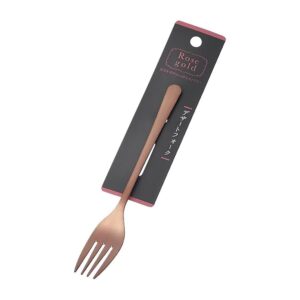 Dĩa inox cỡ trung 17cm mạ vàng đồng Rose Gold - Hàng Nhật nội địa