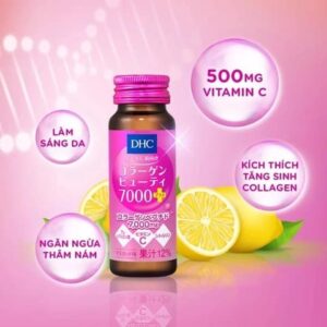 DHC- Nước Uống Bổ Sung Collagen Dưỡng Ẩm, Ngừa Lão Hoá 7000 Plus (Hộp 10 lọ x 50ml)