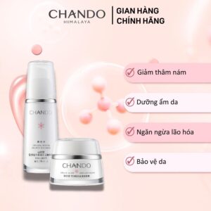 Bộ đôi dung dịch & kem dưỡng Chando Himalaya mờ thâm nám hỗ trợ dưỡng trắng