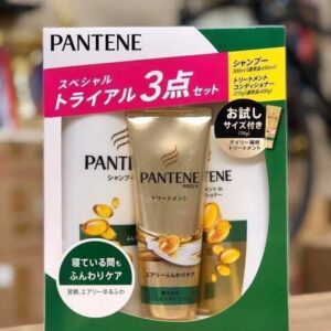 Bội dầu gội & xả Pantene sét 3 màu xanh lá (dưỡng tóc suôn mượt ) - Hàng Nhật nội địa