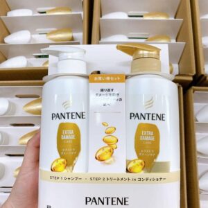 Dầu gội Pantene set 3 kèm ủ tóc UV màu xanh lá và màu vàng