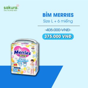 Bỉm Merries quần L44 +6