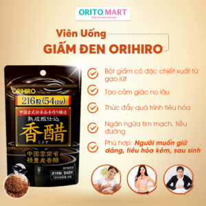 Viên Uống Giảm Cân Giấm Đen Gạo Lứt Orihiro 216 Viên ( 54 Ngày)