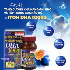 Viên Uống Bổ Não, Tăng Cường Trí Nhớ DHA 1000s ITOH 120 Viên ( Từ 6 Tuổi)