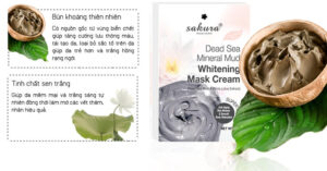 KEM TẮM TRẮNG BÙN KHOÁNG THIÊN NHIÊN VÀ TINH CHẤT SEN TRẮNG SAKURA DEAD SEA MINERAL MUD WHITENING MASK CREAM