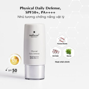 SAKURA BEAUTY- Nhũ Tương Chống Nắng Vật Lý PHYSICAL DAILY DEFENSE SPF 50+ PA++++ (60g)