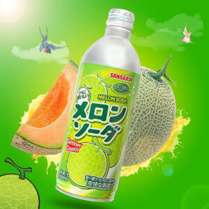 Nước Soda Sangaria vị dưa lưới 500gr - Hàng Nhật nội địa