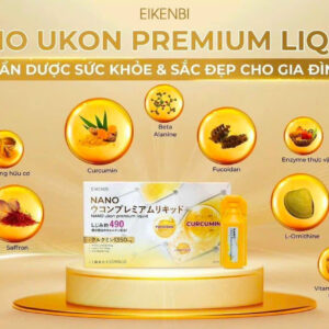 Nước Uống Tinh Chất Nghệ Eikenbi Nano Ukon Premium Liquid 15 tuýp x 10ml - Hàng Nhật nội địa