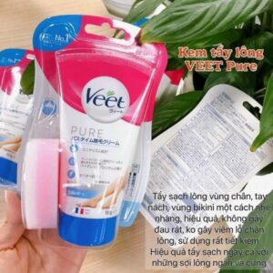 Kem Tẩy Lông Veet Pure 150g Xanh Lá Dùng Được Cho Da Nhạy Cảm