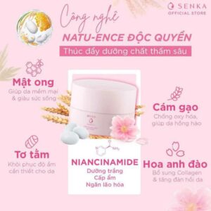 Kem dưỡng trắng da ban đêm Senka White Beauty Glow Gel Cream 50g - Hàng Nhật nội địa