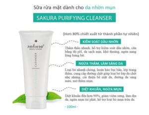 Sữa rửa mặt Sakura Deep Purifying Cleansing Foam cho da nhờn da mụn 100ml