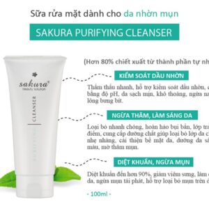 Sữa rửa mặt Sakura Deep Purifying Cleansing Foam cho da nhờn da mụn 100ml