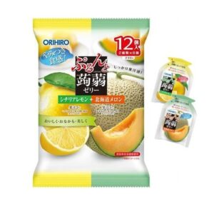 Thạch Rau Câu Orihiro Vị Chanh và Dưa Gang 240gr (túi 12 chiếc)