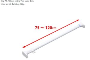 Thanh treo không cần khoan vít Heian (đế vuông, 75cm kéo dài 120cm)