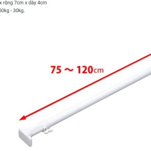 Thanh treo không cần khoan vít Heian (đế vuông, 75cm kéo dài 120cm)