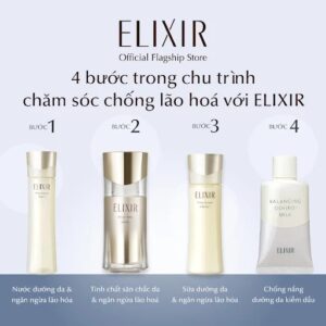 Sữa chống nắng Elixir dưỡng da kiềm dầu không màu 35gr - Hàng Nhật nội địa