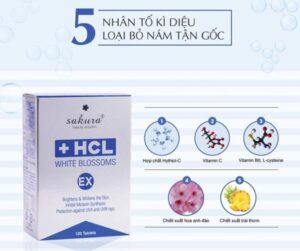 Viên Uống Giảm Nám Tàn Nhang SAKURA WHITE BLOSSOMS HCL EX